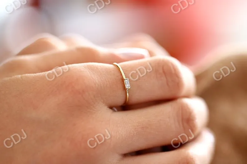 0.06CTW Lab Grown Diamond Baguette Cut Engagement Ring