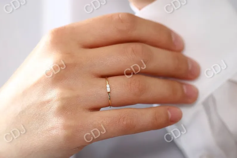0.06CTW Lab Grown Diamond Baguette Cut Engagement Ring