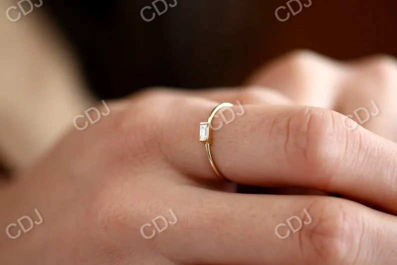 0.06CTW Lab Grown Diamond Baguette Cut Engagement Ring