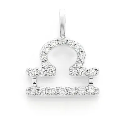 0.10CTW Libra Zodiac Hip Hop Pendant