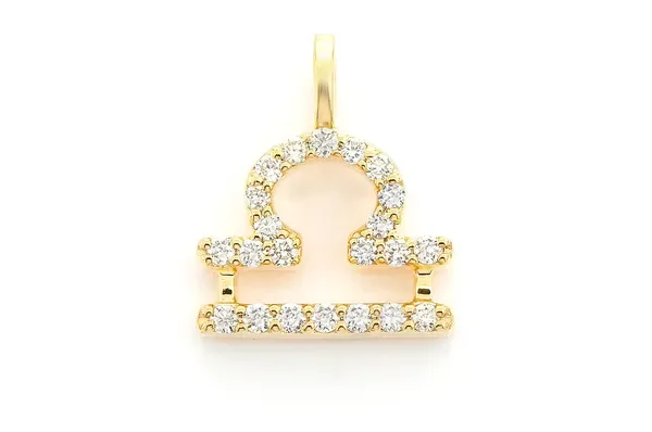 0.10CTW Libra Zodiac Hip Hop Pendant