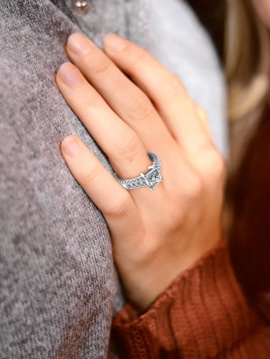 0.65-1.80 CT Round & Princess Cut Diamonds - Engagement Ring