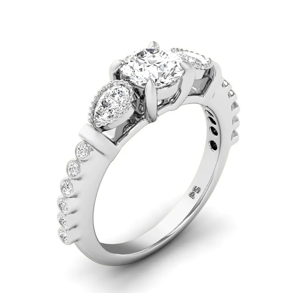 0.92-3.42 CT Round & Pear Cut Lab Grown Diamonds - Engagement Ring