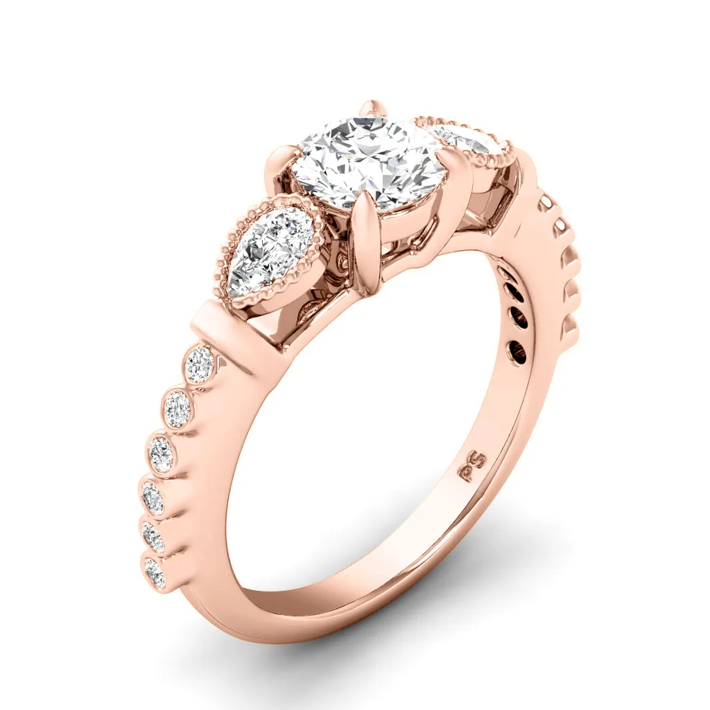 0.92-3.42 CT Round & Pear Cut Lab Grown Diamonds - Engagement Ring