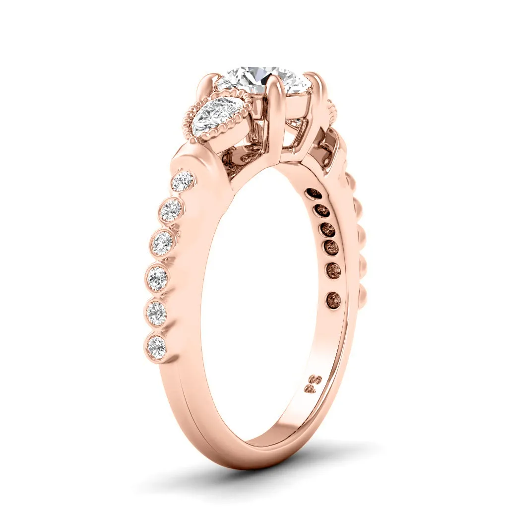 0.92-3.42 CT Round & Pear Cut Lab Grown Diamonds - Engagement Ring