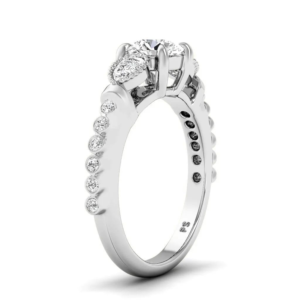 0.92-3.42 CT Round & Pear Cut Lab Grown Diamonds - Engagement Ring