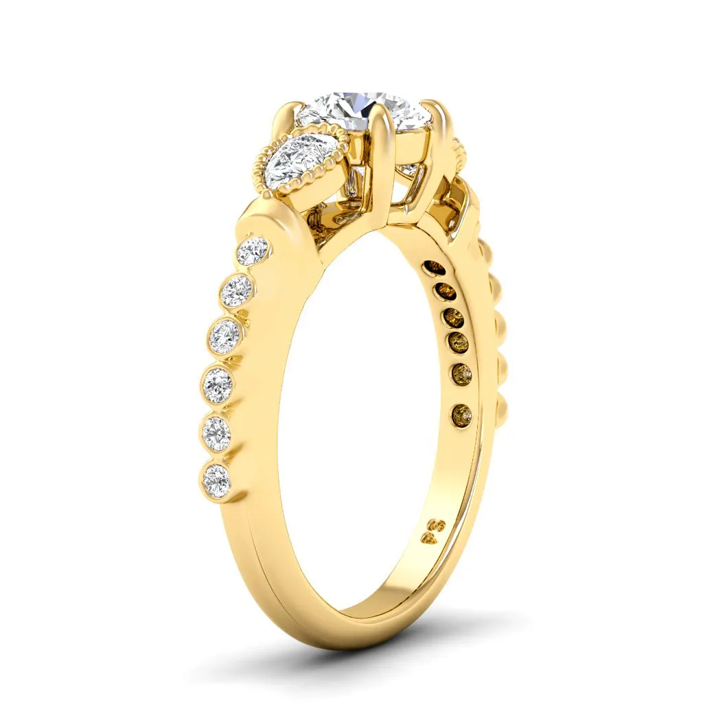 0.92-3.42 CT Round & Pear Cut Lab Grown Diamonds - Engagement Ring