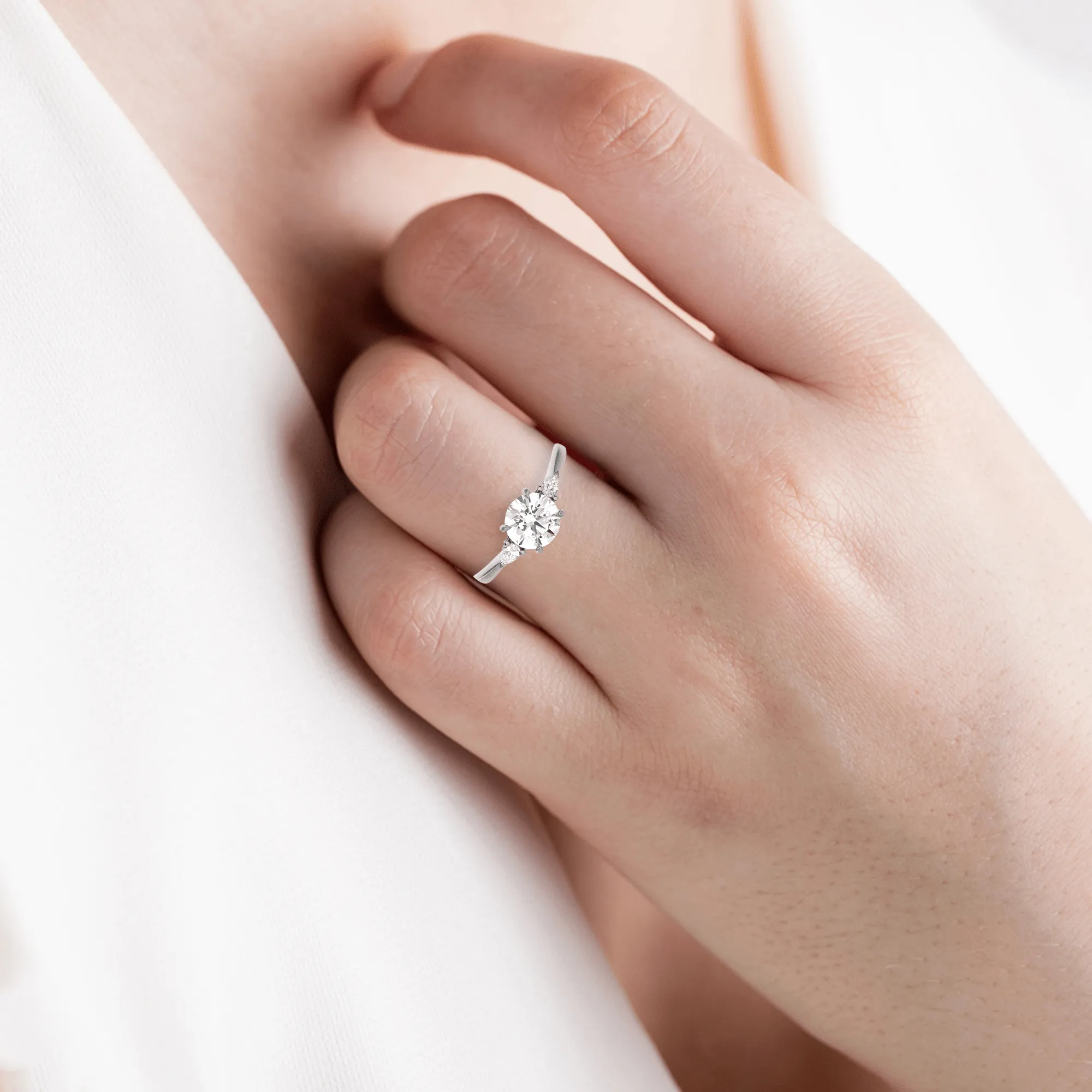 1 1/4 ctw Round Three Stone Lab Grown Diamond Ring