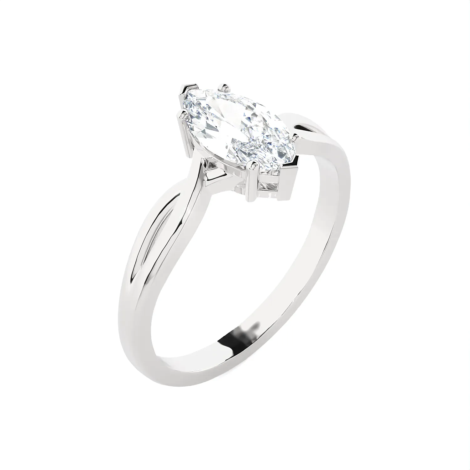 1 ctw Marquise Lab Grown Diamond Solitaire Engagement Ring