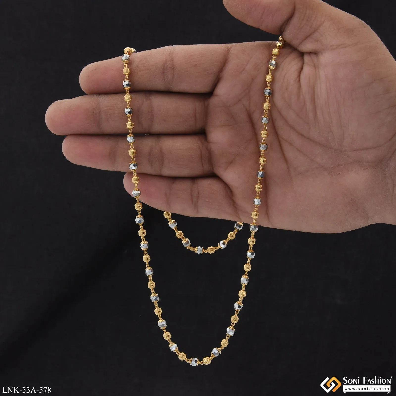 1 Gram Gold Plated Exclusive Design Mala for Women - Style A578