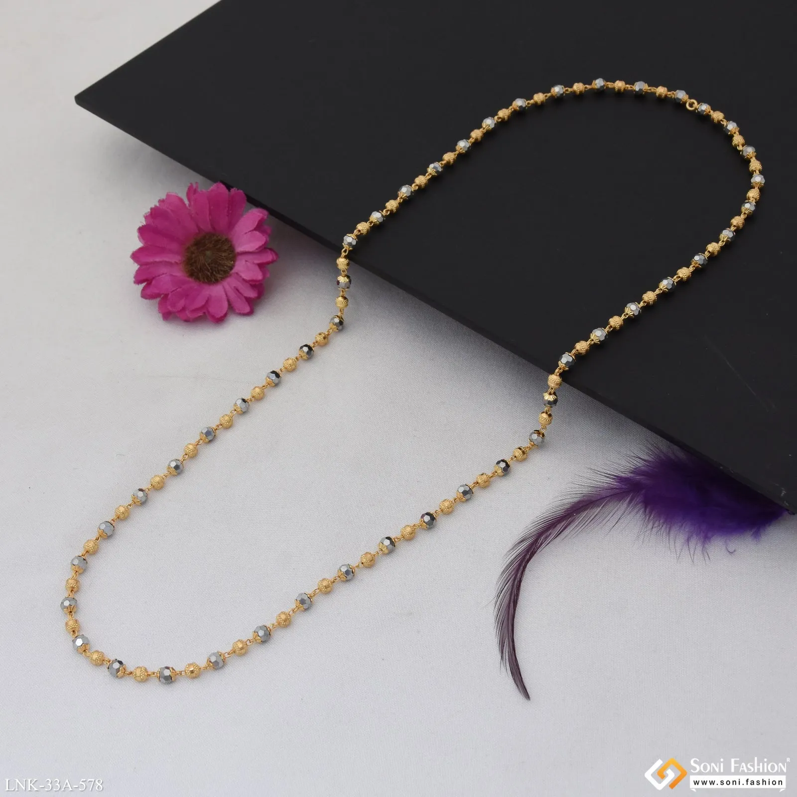 1 Gram Gold Plated Exclusive Design Mala for Women - Style A578