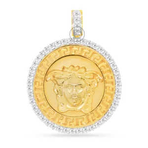 10K yellow gold custom pendant with 1.25ct diamonds