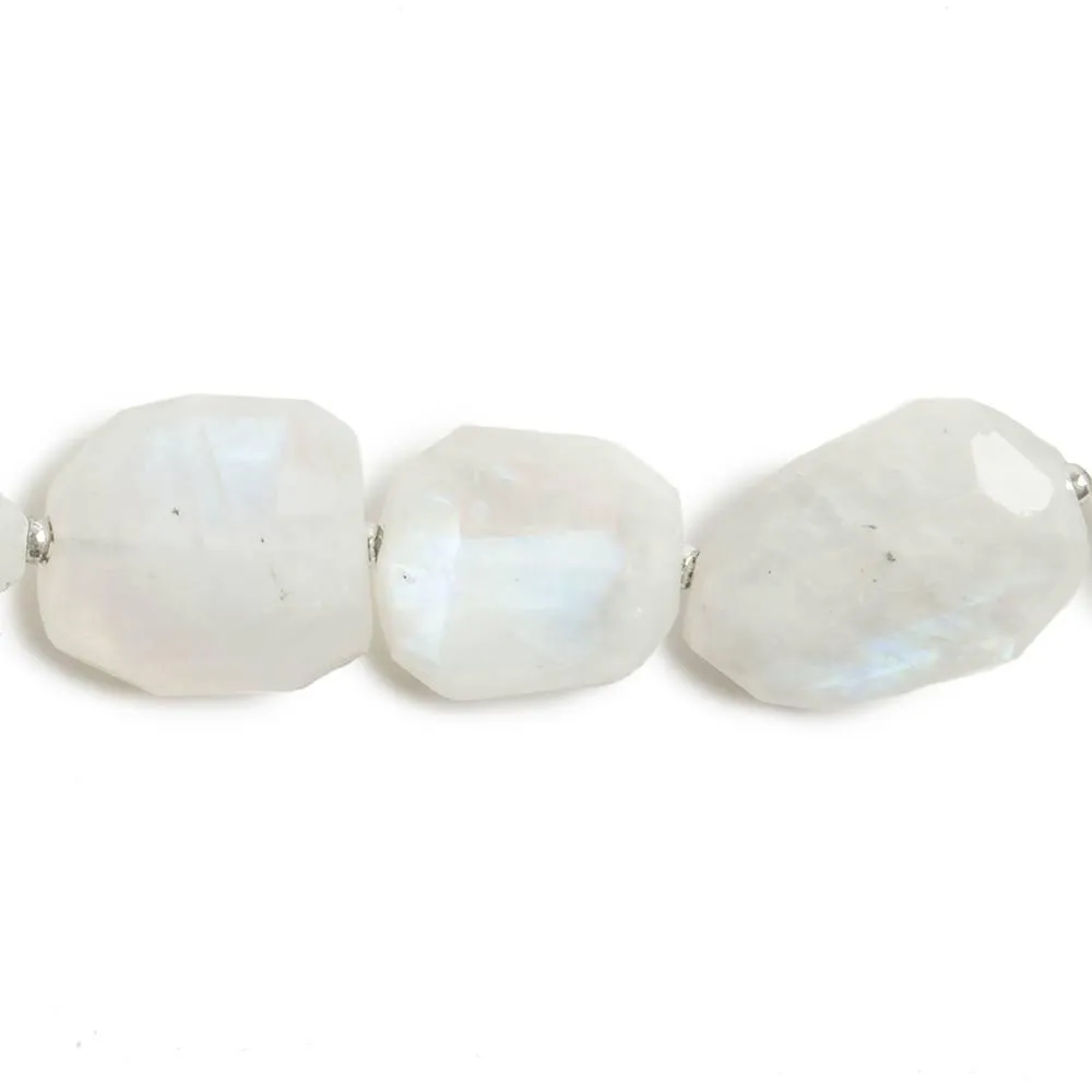 11x10-15x9mm Rainbow Moonstone faceted nugget beads 14 inch 29 pieces