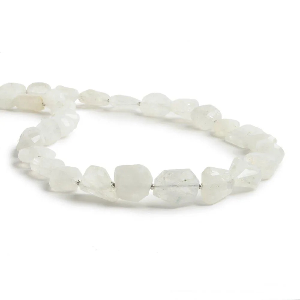 11x10-15x9mm Rainbow Moonstone faceted nugget beads 14 inch 29 pieces