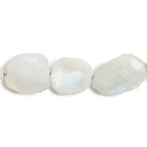 11x10-15x9mm Rainbow Moonstone faceted nugget beads 14 inch 29 pieces