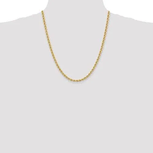 14K 2.5 mm Solid Diamond-cut Rope with Lobster Clasp Gold Chain