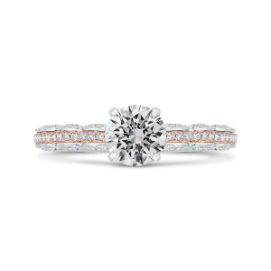 14K Two-Tone Gold Diamond Engagement Ring (Semi-Mount)