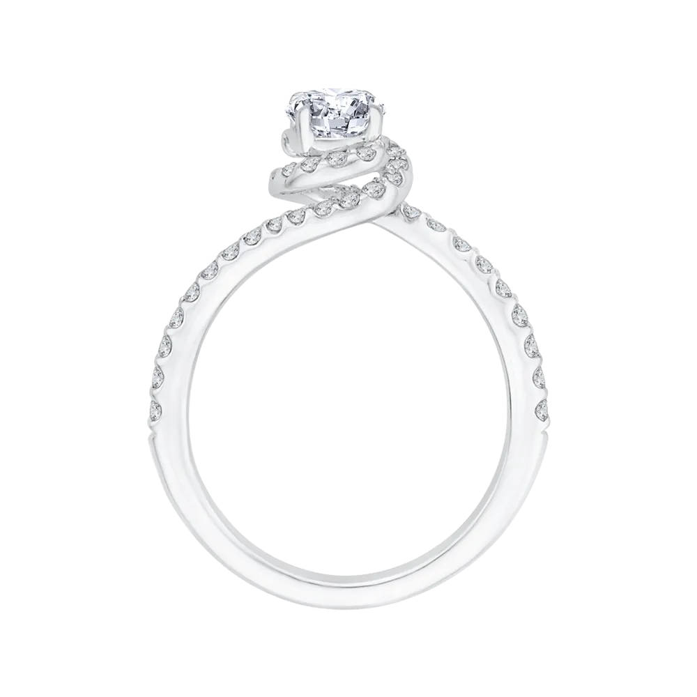 14K White Gold Round Diamond Engagement Ring