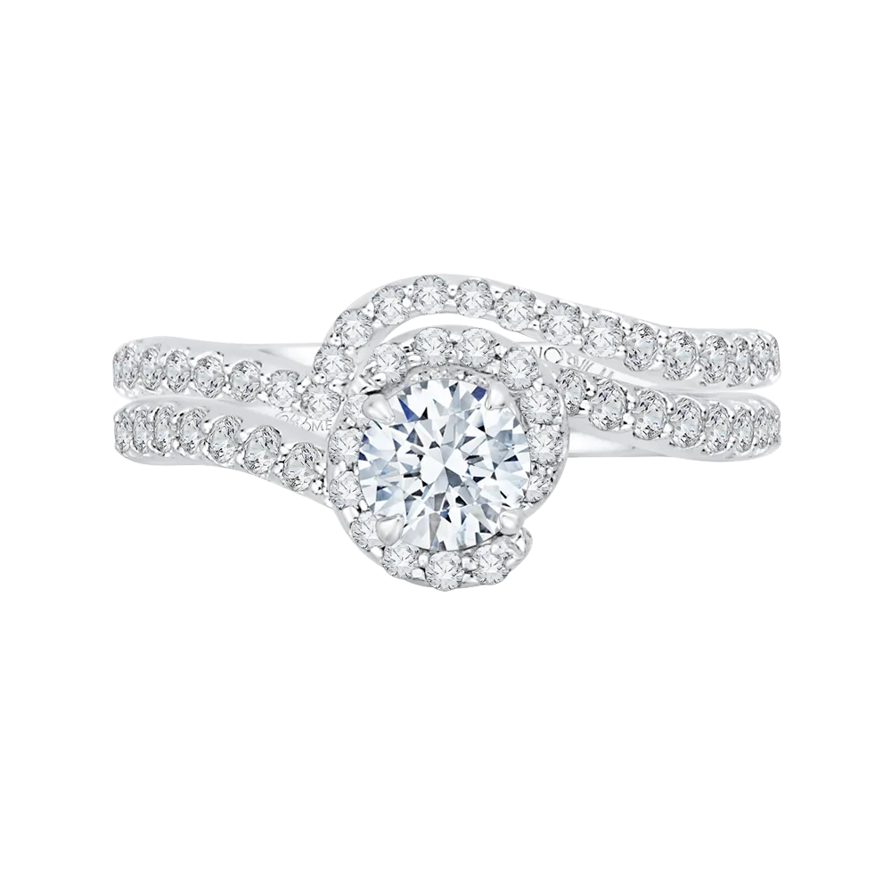14K White Gold Round Diamond Engagement Ring