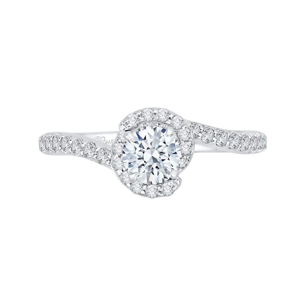 14K White Gold Round Diamond Engagement Ring