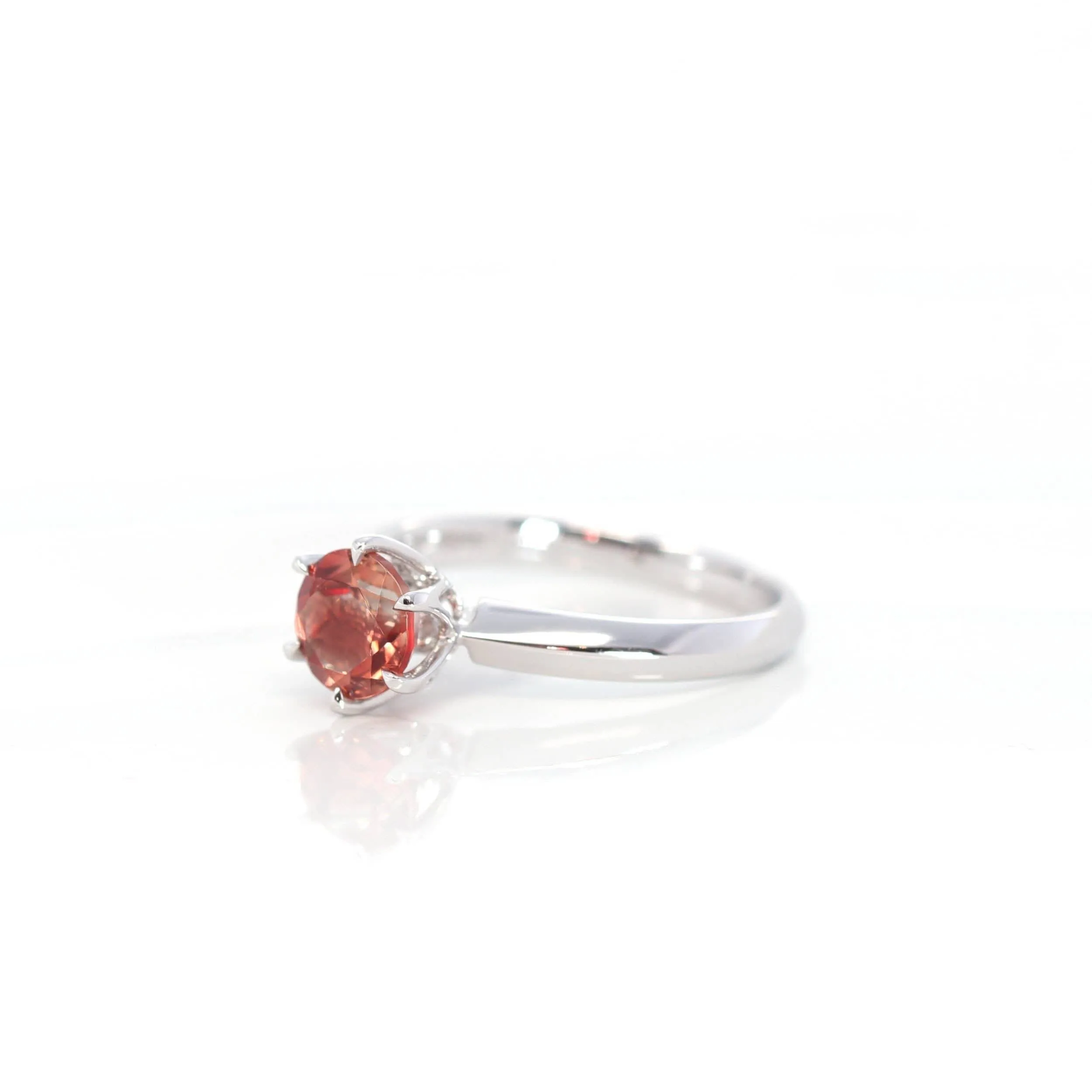 14k White Gold Sunstone Ring