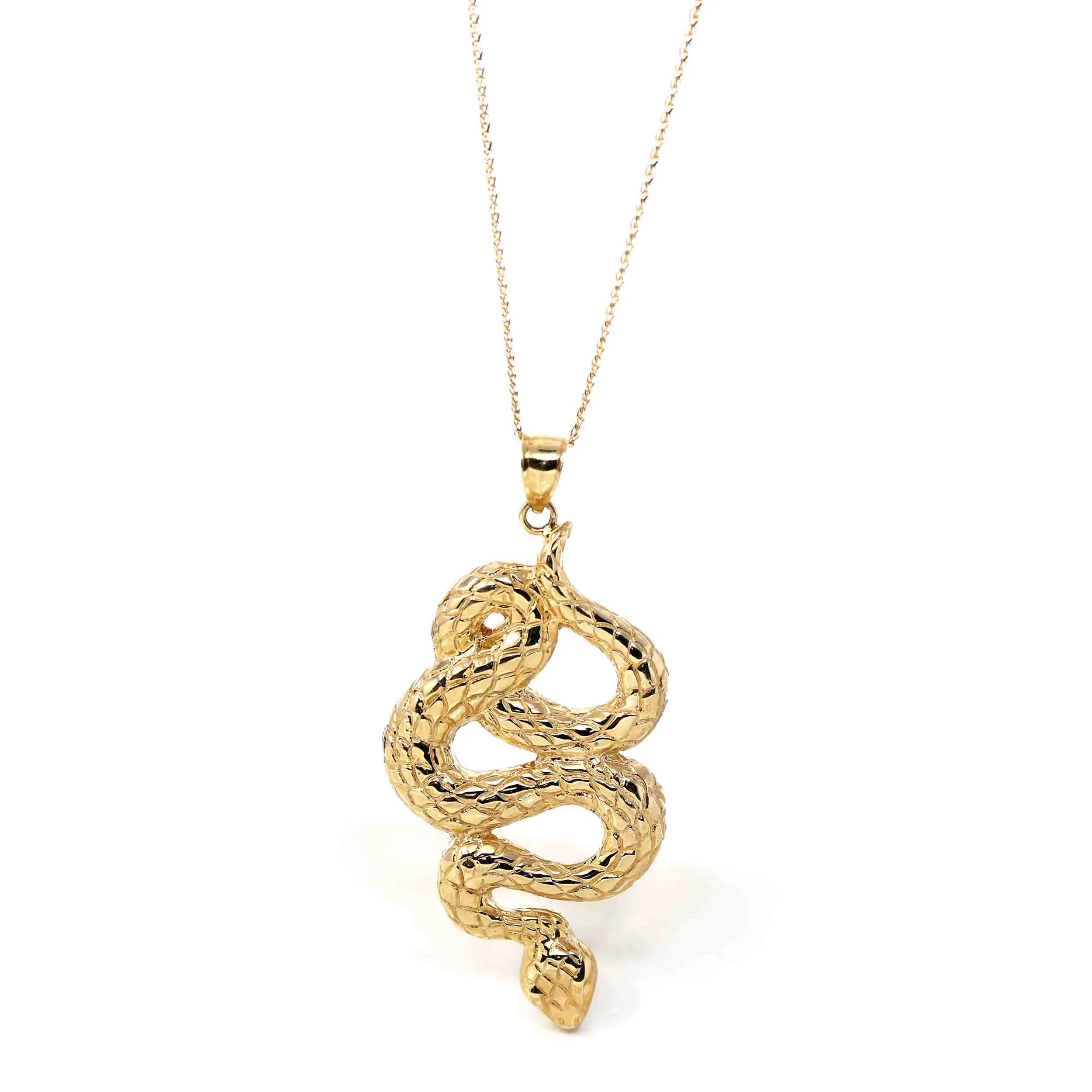14k Yellow Gold Snake Pendant