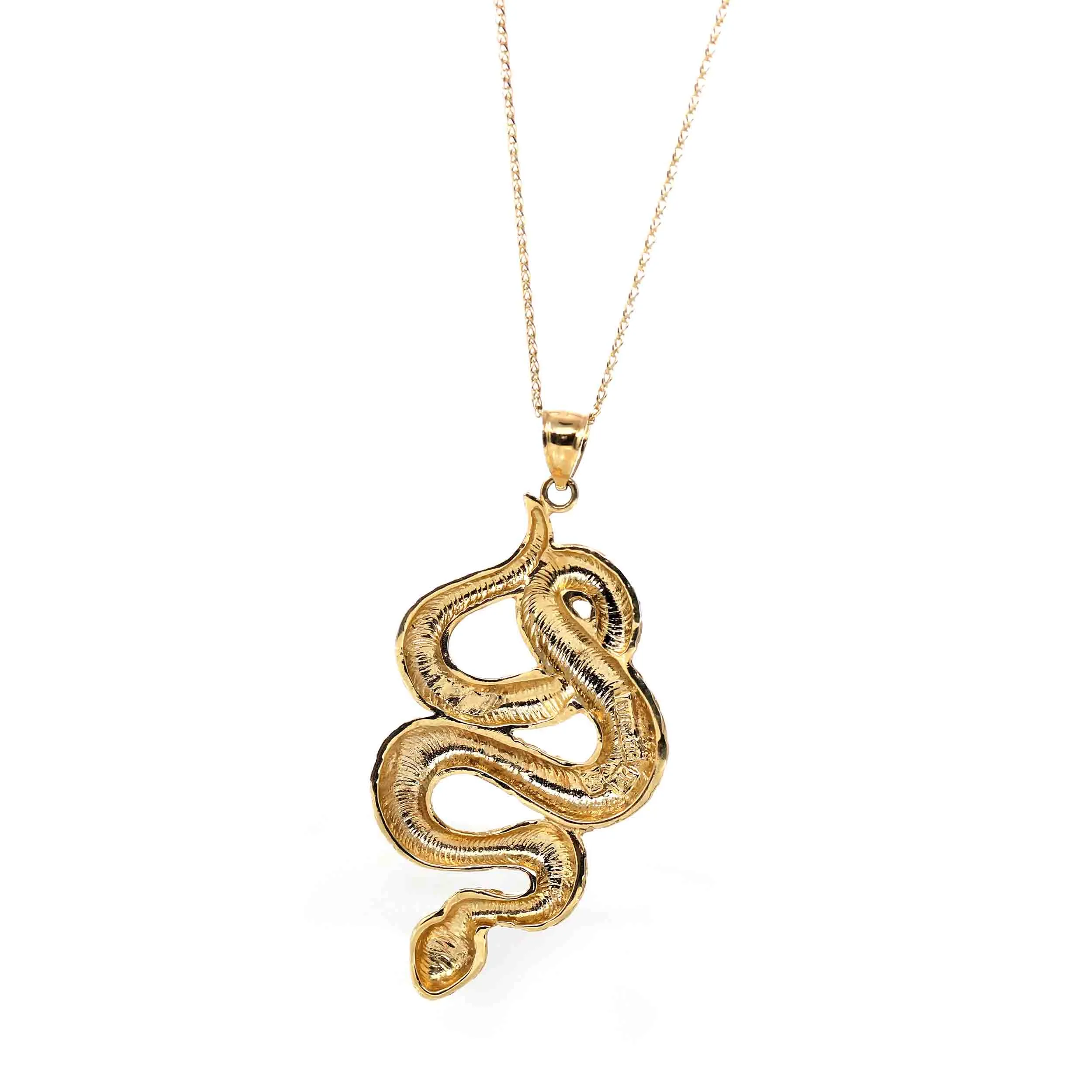 14k Yellow Gold Snake Pendant