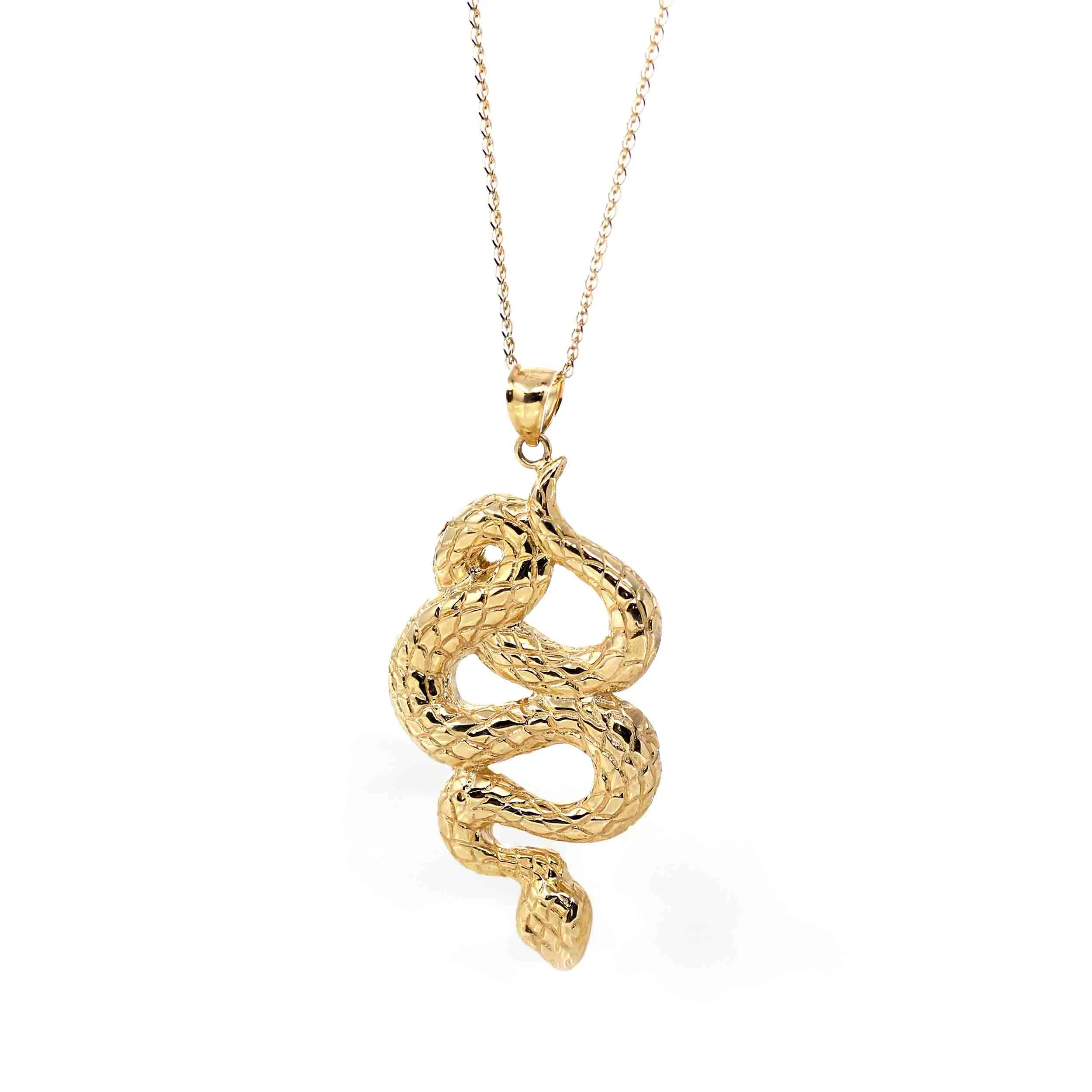 14k Yellow Gold Snake Pendant