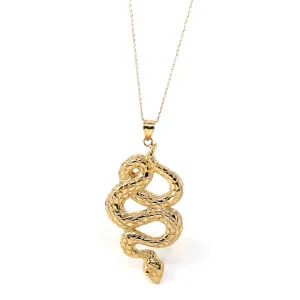 14k Yellow Gold Snake Pendant