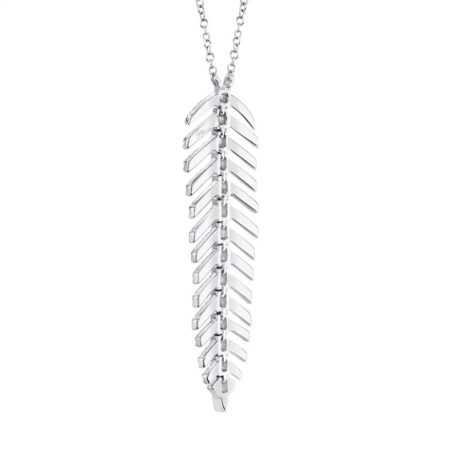 14KT Gold 0.29 CTW Diamond Feather Necklace