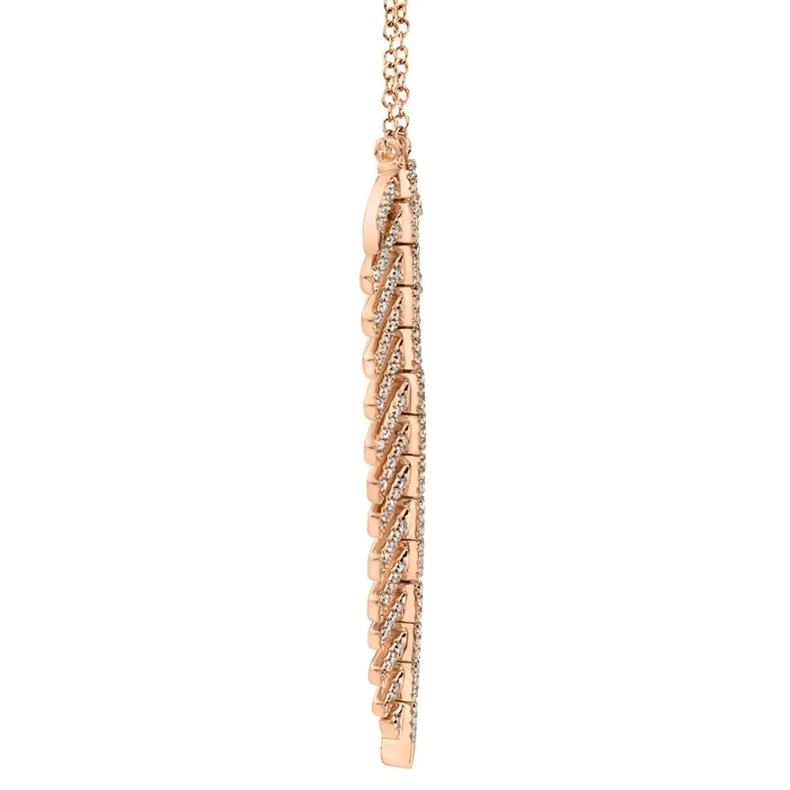 14KT Gold 0.29 CTW Diamond Feather Necklace
