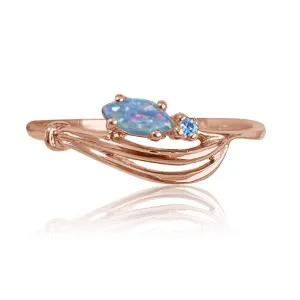 14kt Rose Gold Opal Diamond ring