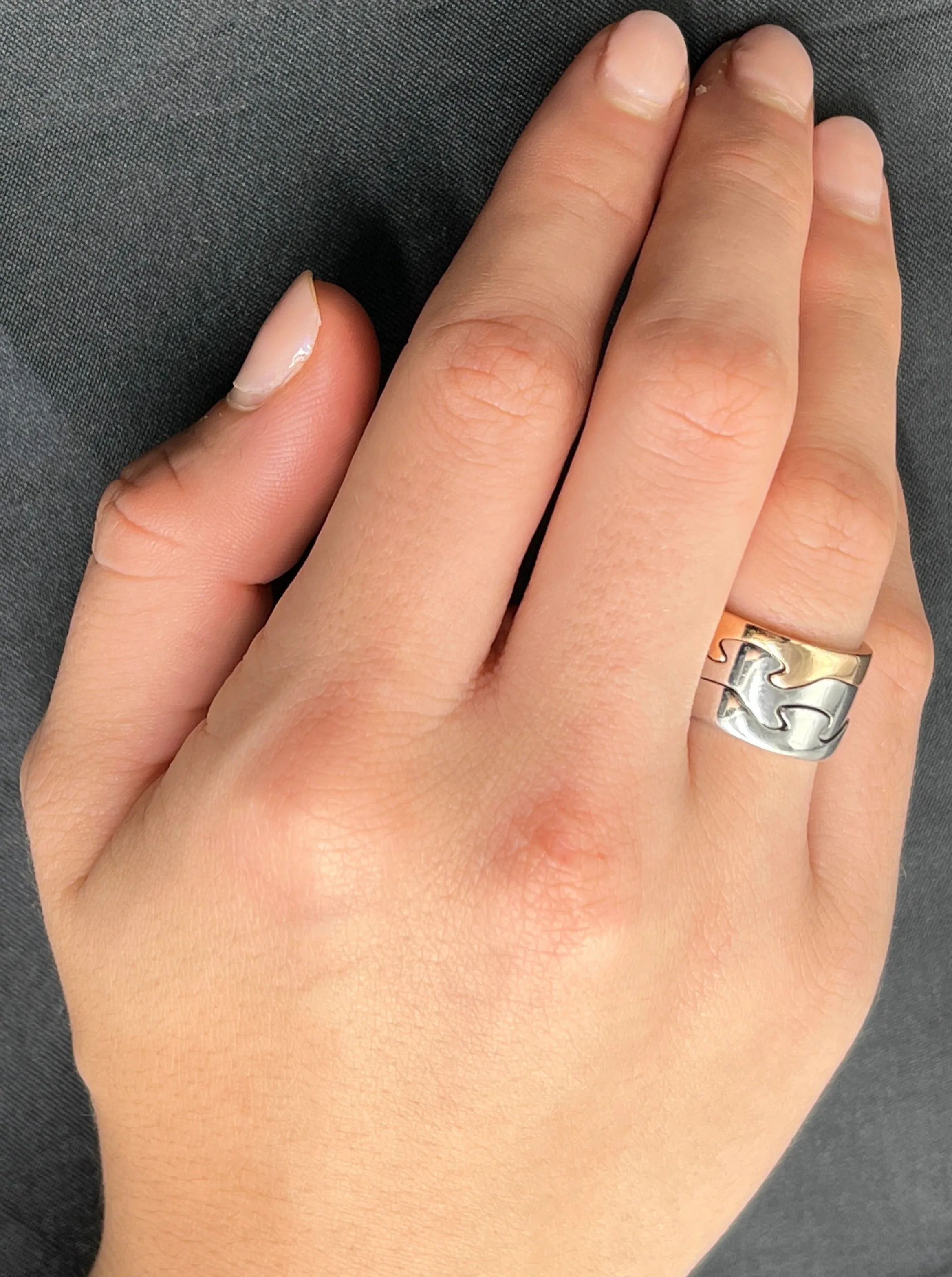 18ct White & Rose Gold 3pc Georg Jensen Fusion Ring