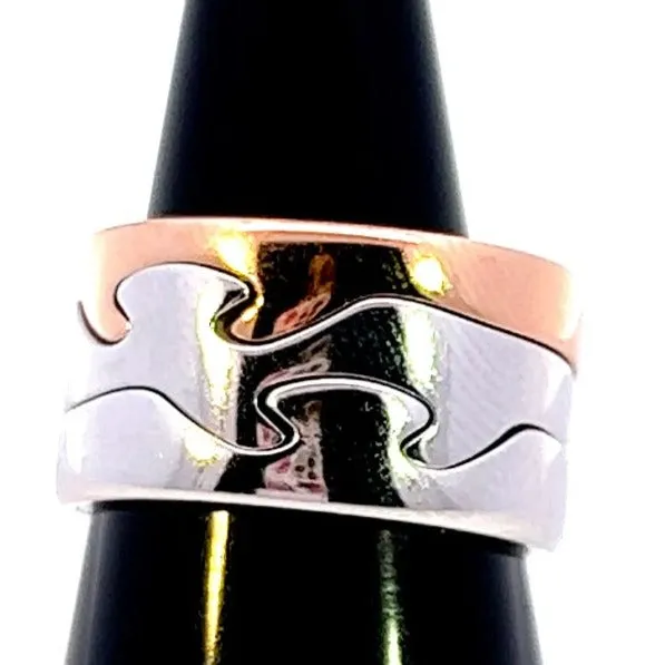 18ct White & Rose Gold 3pc Georg Jensen Fusion Ring
