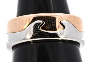 18ct White & Rose Gold 3pc Georg Jensen Fusion Ring