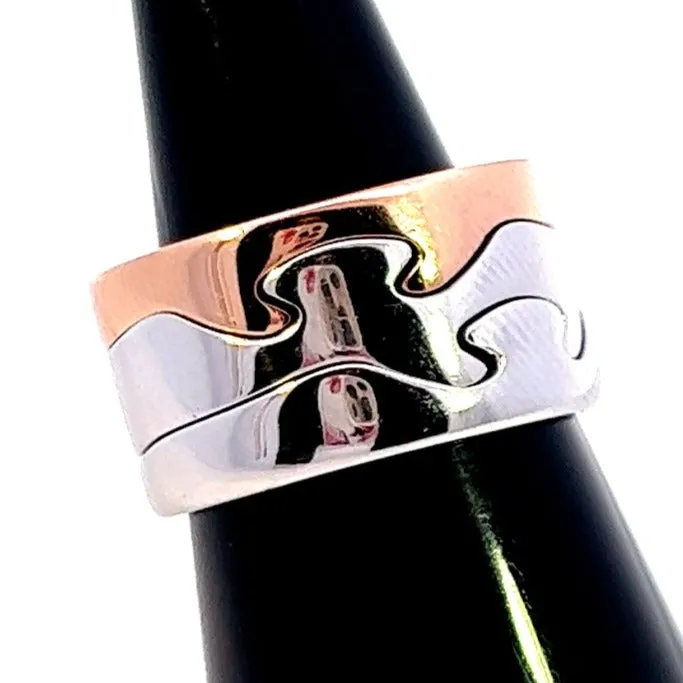 18ct White & Rose Gold 3pc Georg Jensen Fusion Ring