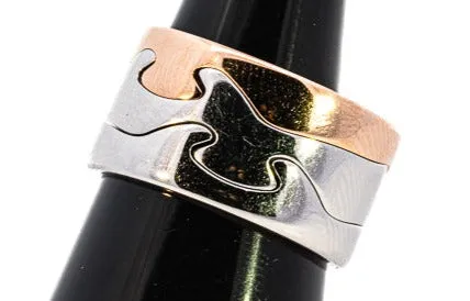 18ct White & Rose Gold 3pc Georg Jensen Fusion Ring