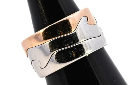18ct White & Rose Gold 3pc Georg Jensen Fusion Ring
