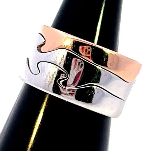 18ct White & Rose Gold 3pc Georg Jensen Fusion Ring
