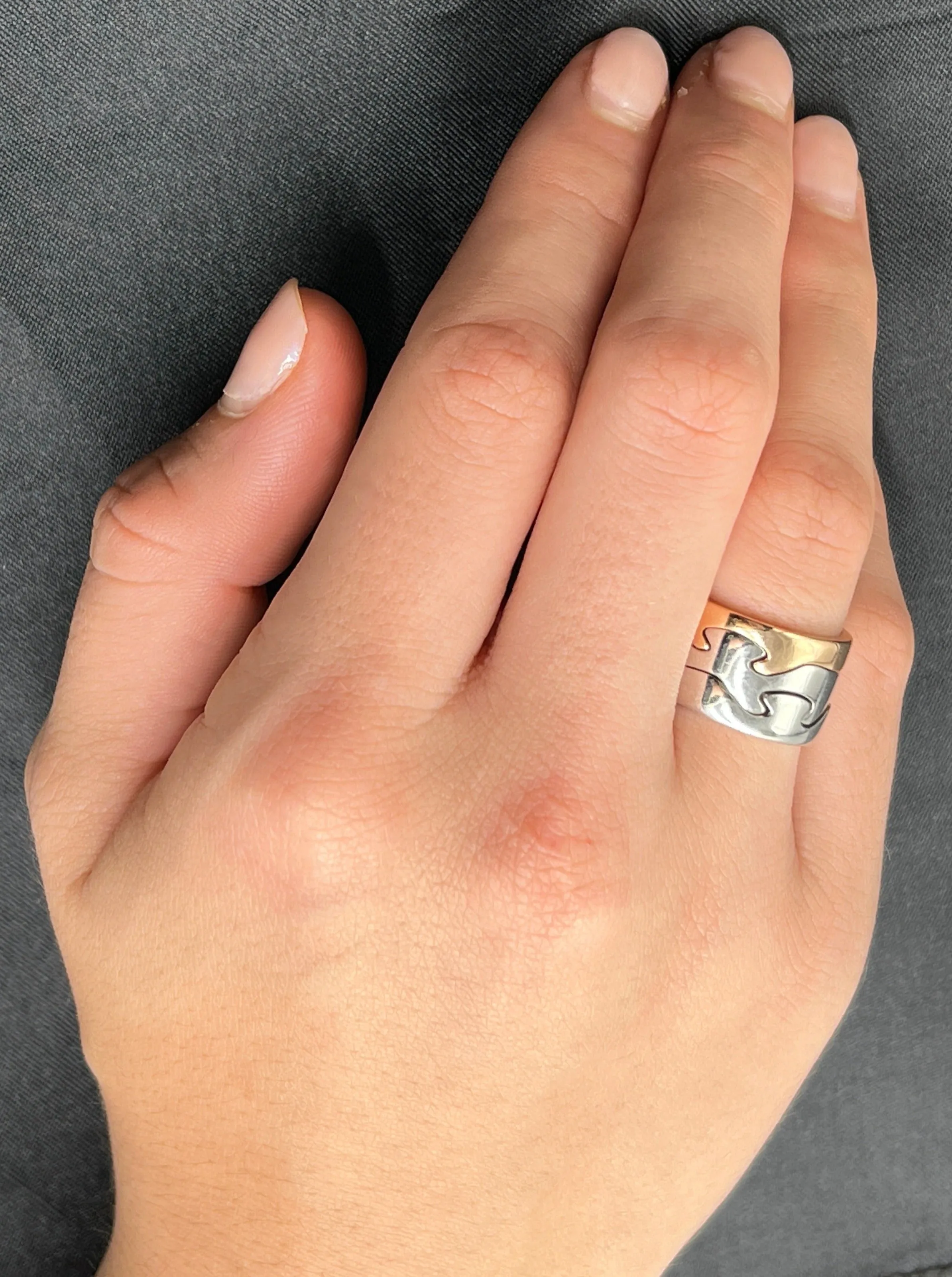 18ct White & Rose Gold 3pc Georg Jensen Fusion Ring