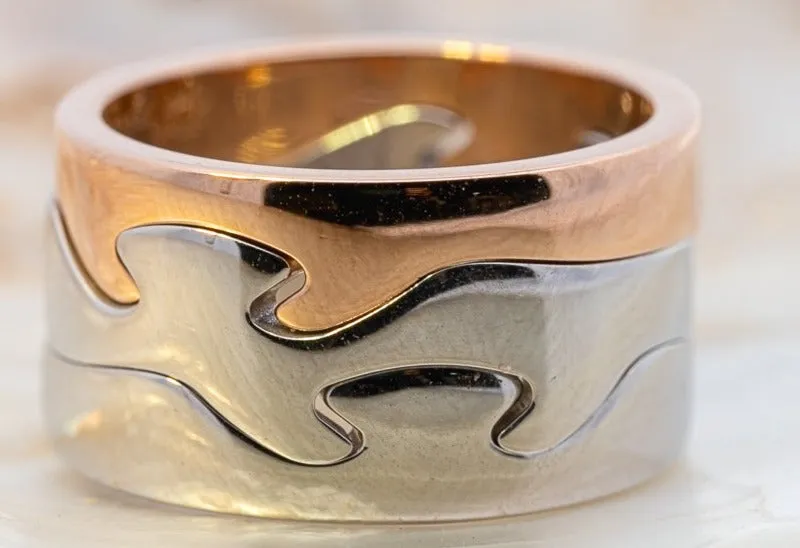 18ct White & Rose Gold 3pc Georg Jensen Fusion Ring
