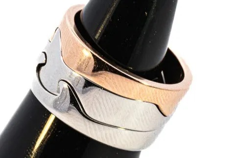 18ct White & Rose Gold 3pc Georg Jensen Fusion Ring