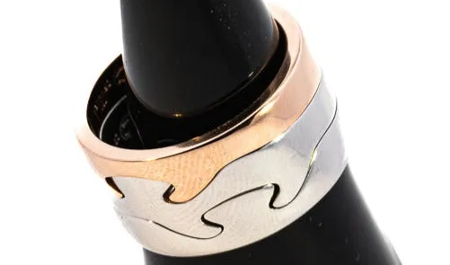 18ct White & Rose Gold 3pc Georg Jensen Fusion Ring
