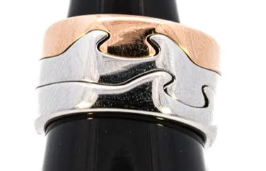 18ct White & Rose Gold 3pc Georg Jensen Fusion Ring