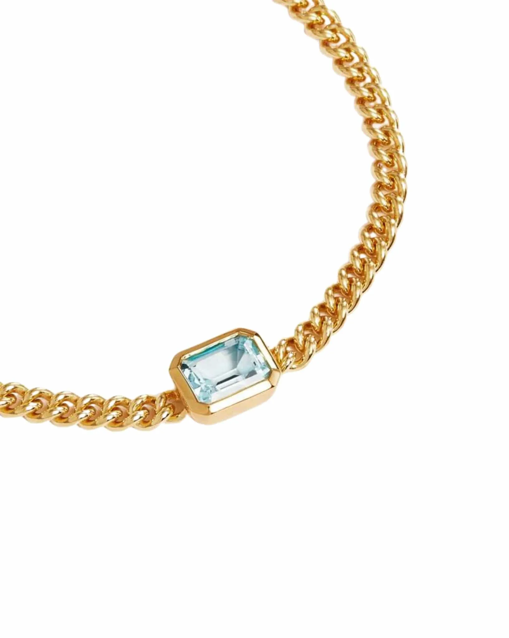 18k Gold Vermeil Calm Your Soul Topaz Curb Bracelet