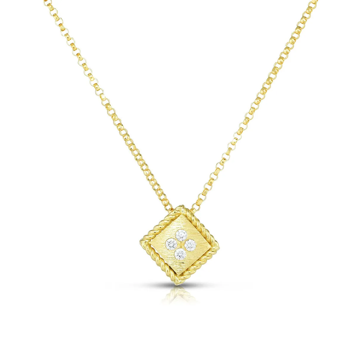 18K Palazzo Ducale Diamond Accent Satin Small Pendant