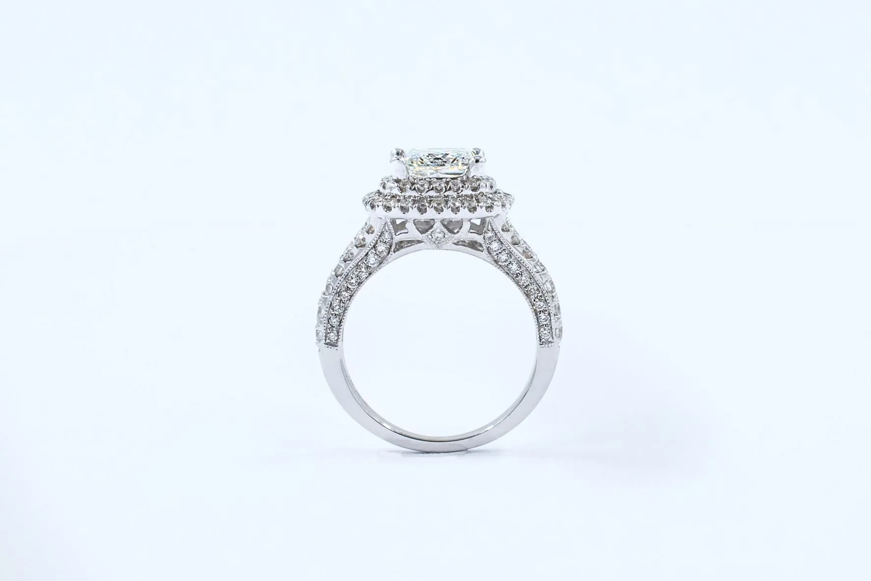 2.01 ct Princess Cut 5 ctw Diamond Engagement Ring