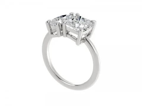 2.58ct Toi Et Moi Ring with Pear and Cushion