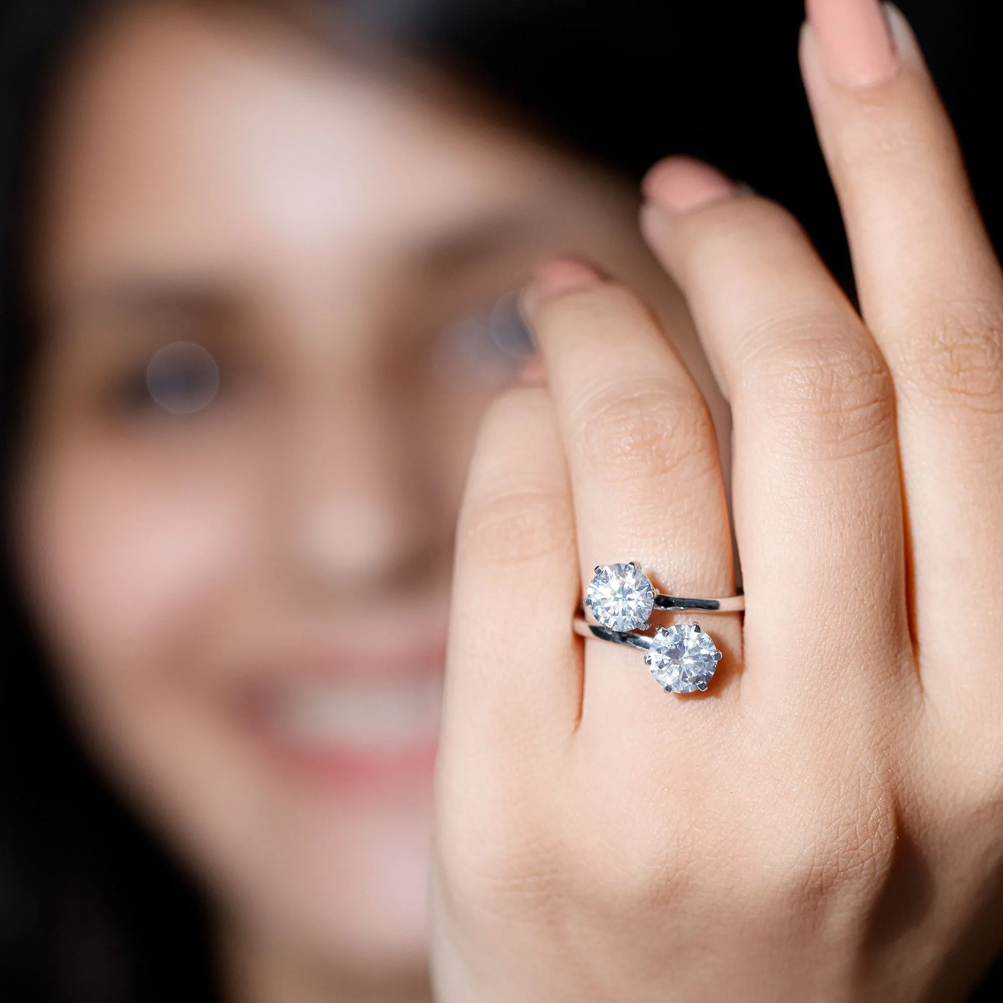 2.75 CT Toi et Moi Moissanite Anniversary Ring