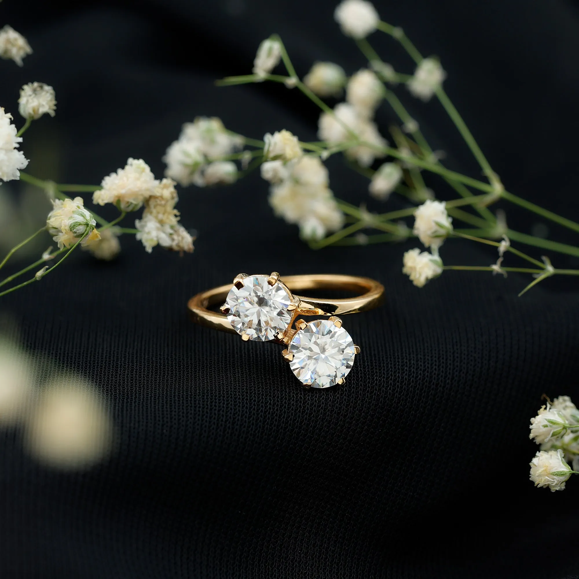 2.75 CT Toi et Moi Moissanite Anniversary Ring